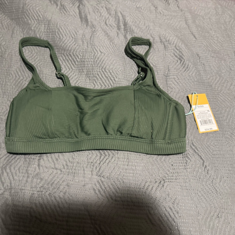Shade & Shore Green Bikini Top with Adjustable Straps